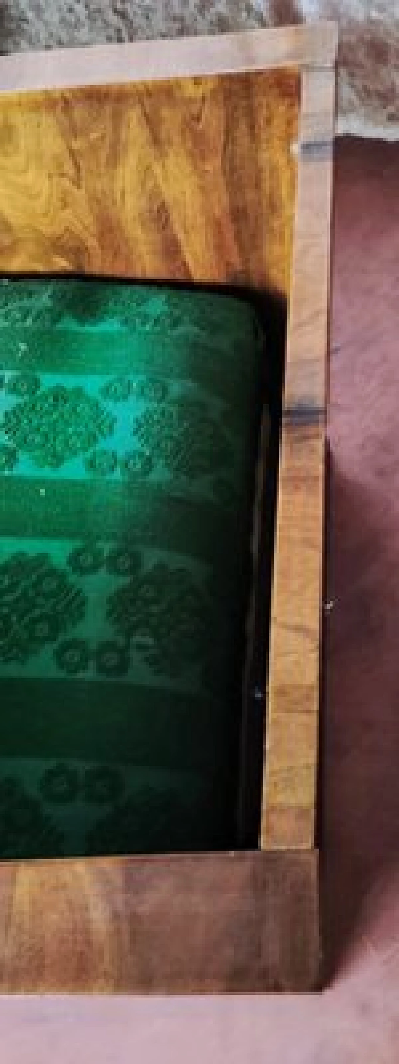 Pair of Art Deco wood and green fabric armchairs, 1920s 13