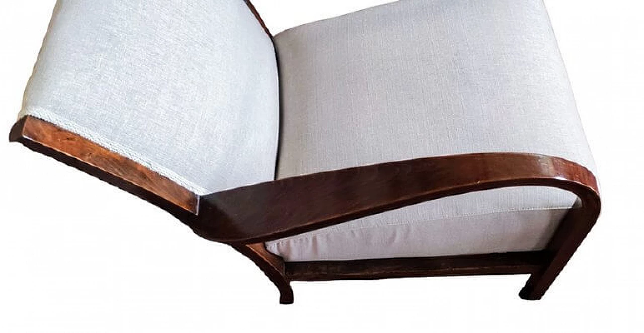 Coppia di poltrone Art Nouveau in faggio e tessuto bianco, fine '800 14