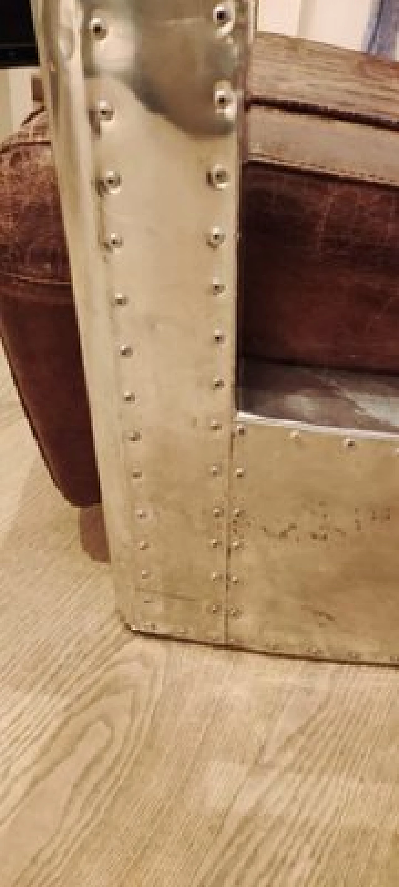 Poltrona Aviator in pelle e acciaio cromato, anni '80 21