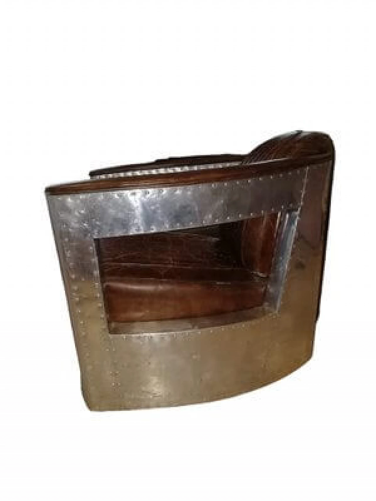 Poltrona Aviator in pelle e acciaio cromato, anni '80 25