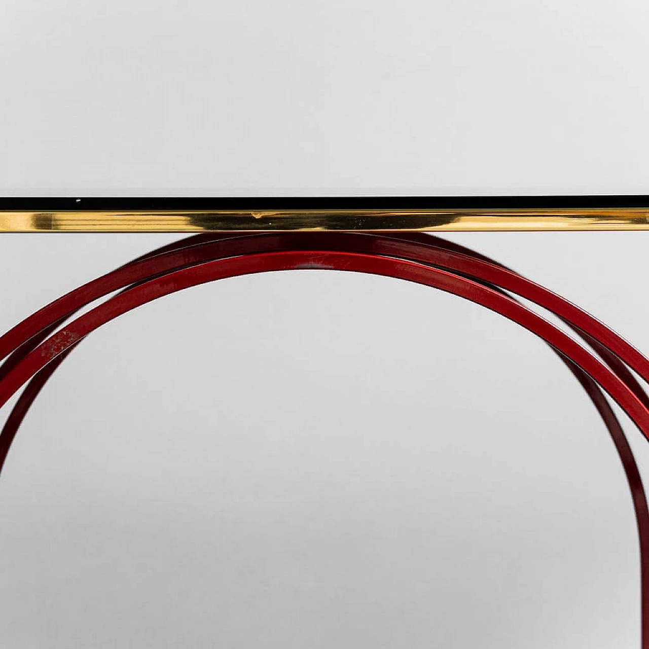 Entrance console table in metal and smoked glass, 1970s 7