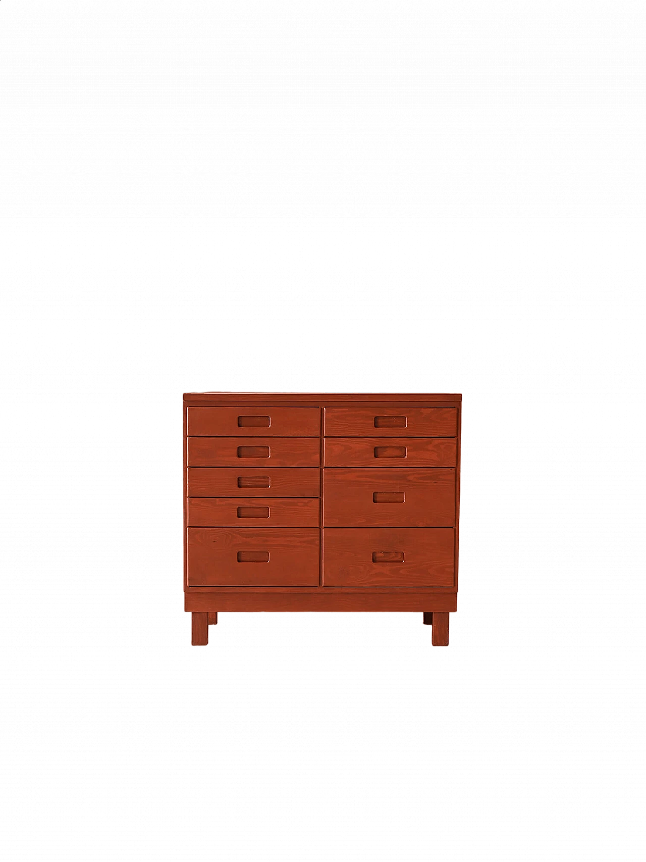 Scandinavian wood chest of drawers with nine compartments, 1960s 12