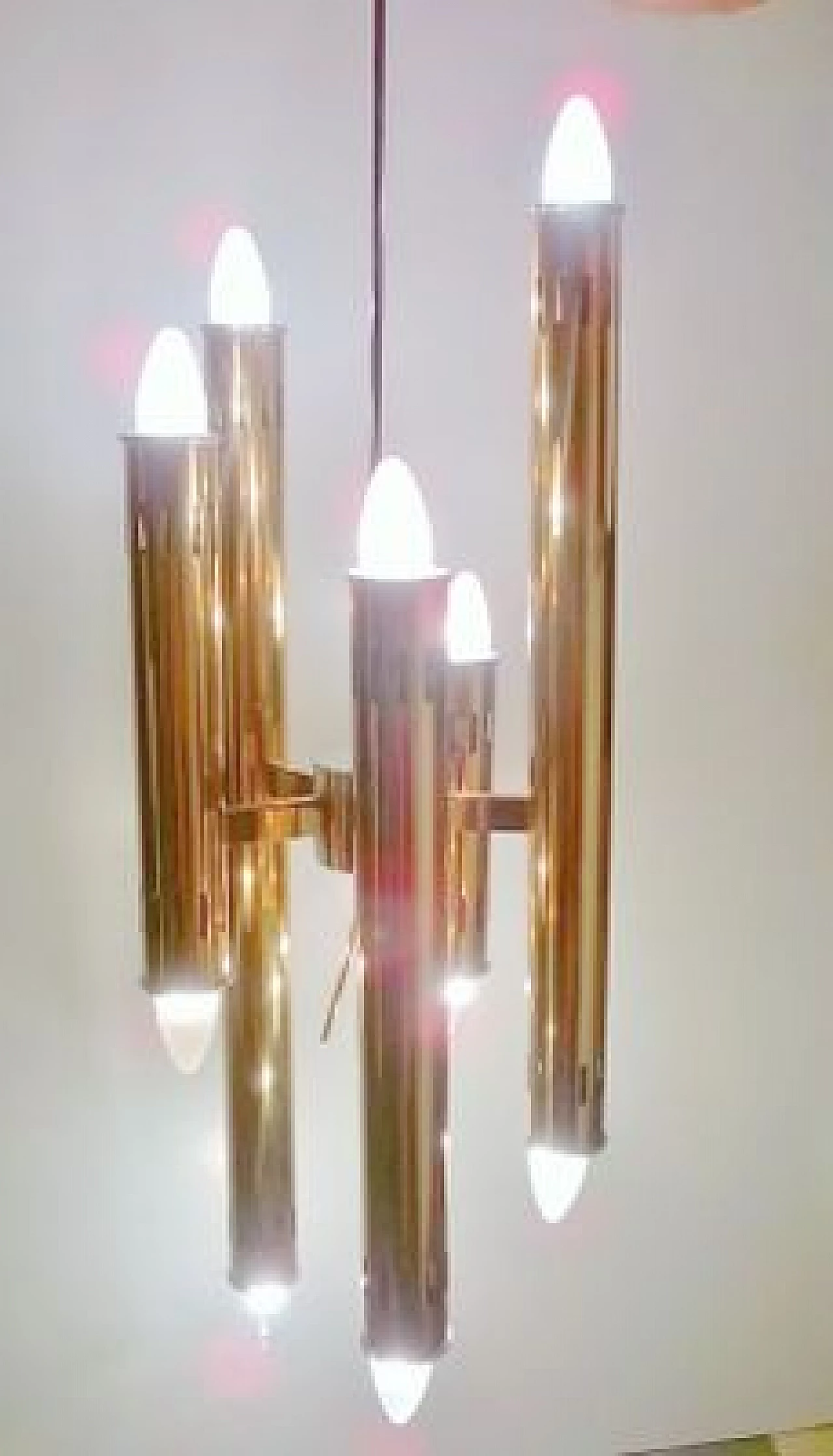 Brass pendant lamp by Oscar Torlasco, 1970s 3