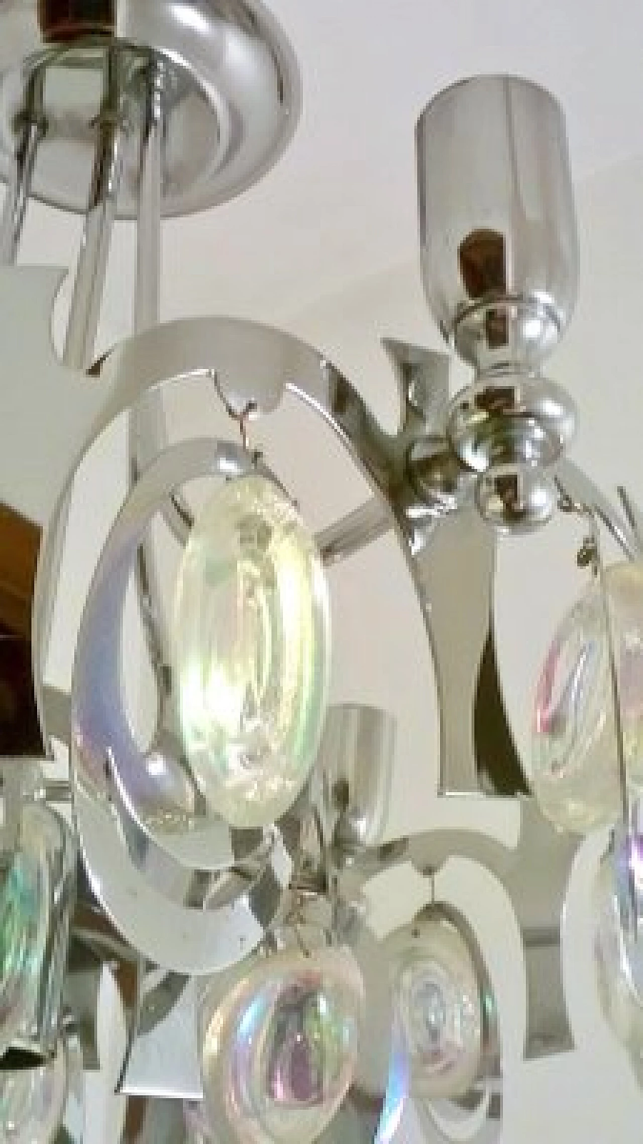 Four-light chrome-plated steel chandelier by Gaetano Sciolari, 1960s 5