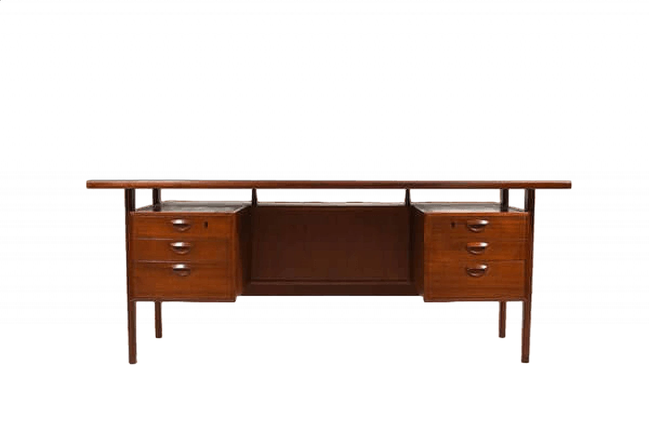 FM60 teak desk by Kai Kristiansen for Feldballes Møbelfabrik, 1960s 11