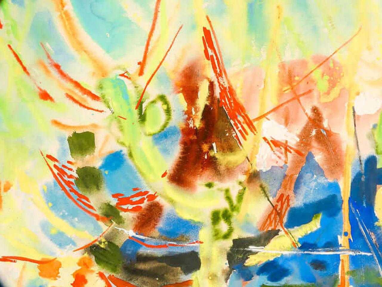 Enrico Paulucci, Seascape, tempera painting on paper, 1960s 3