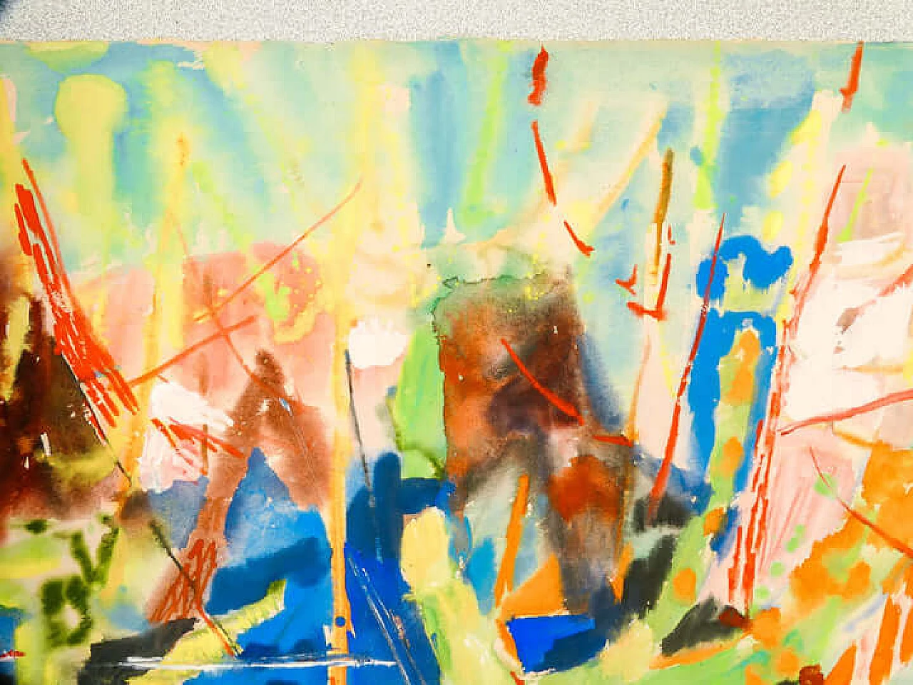 Enrico Paulucci, Seascape, tempera painting on paper, 1960s 6