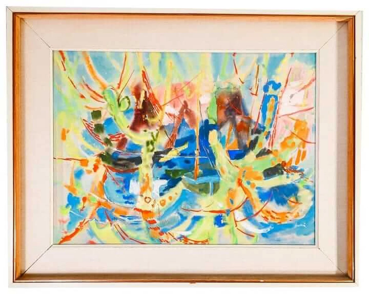 Enrico Paulucci, Seascape, tempera painting on paper, 1960s 11