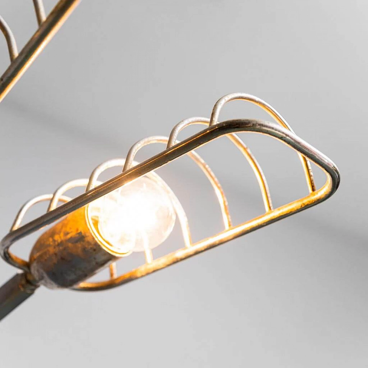 Three-light metal floor lamp, 1970s 6