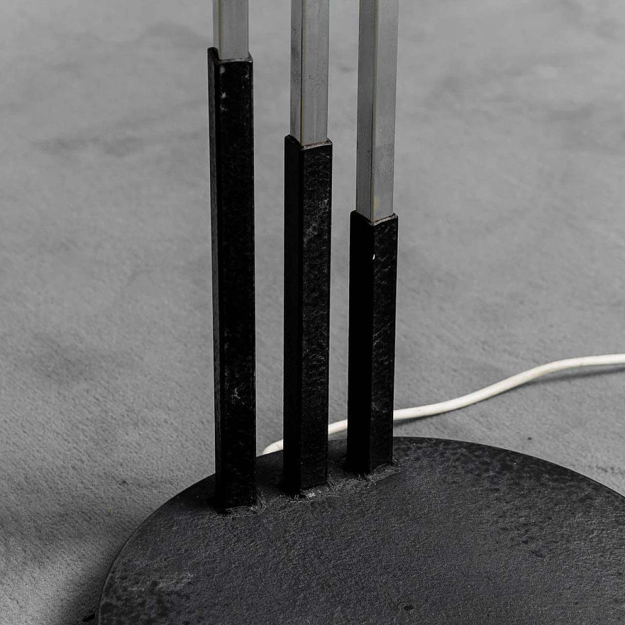 Three-light metal floor lamp, 1970s 8