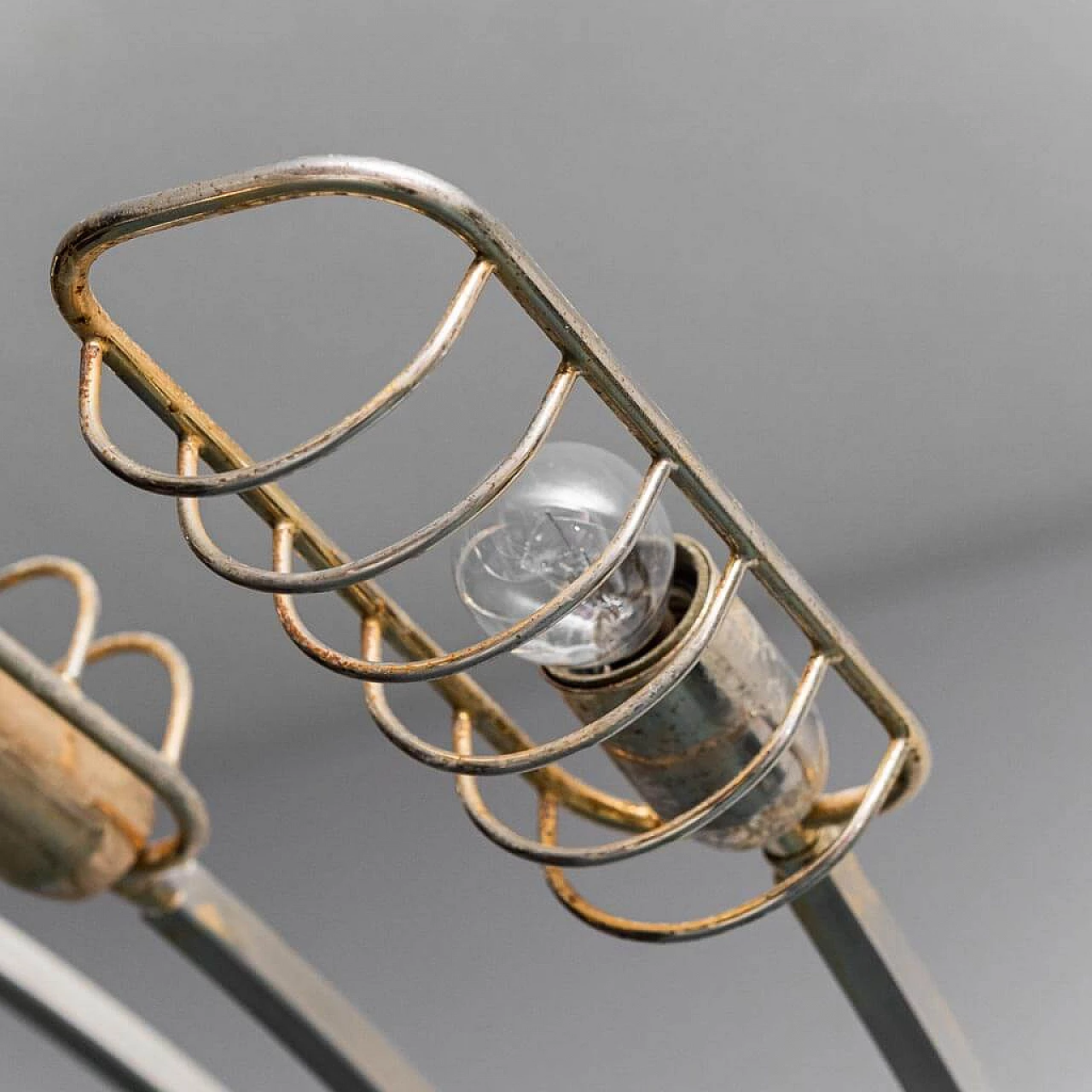 Three-light metal floor lamp, 1970s 9