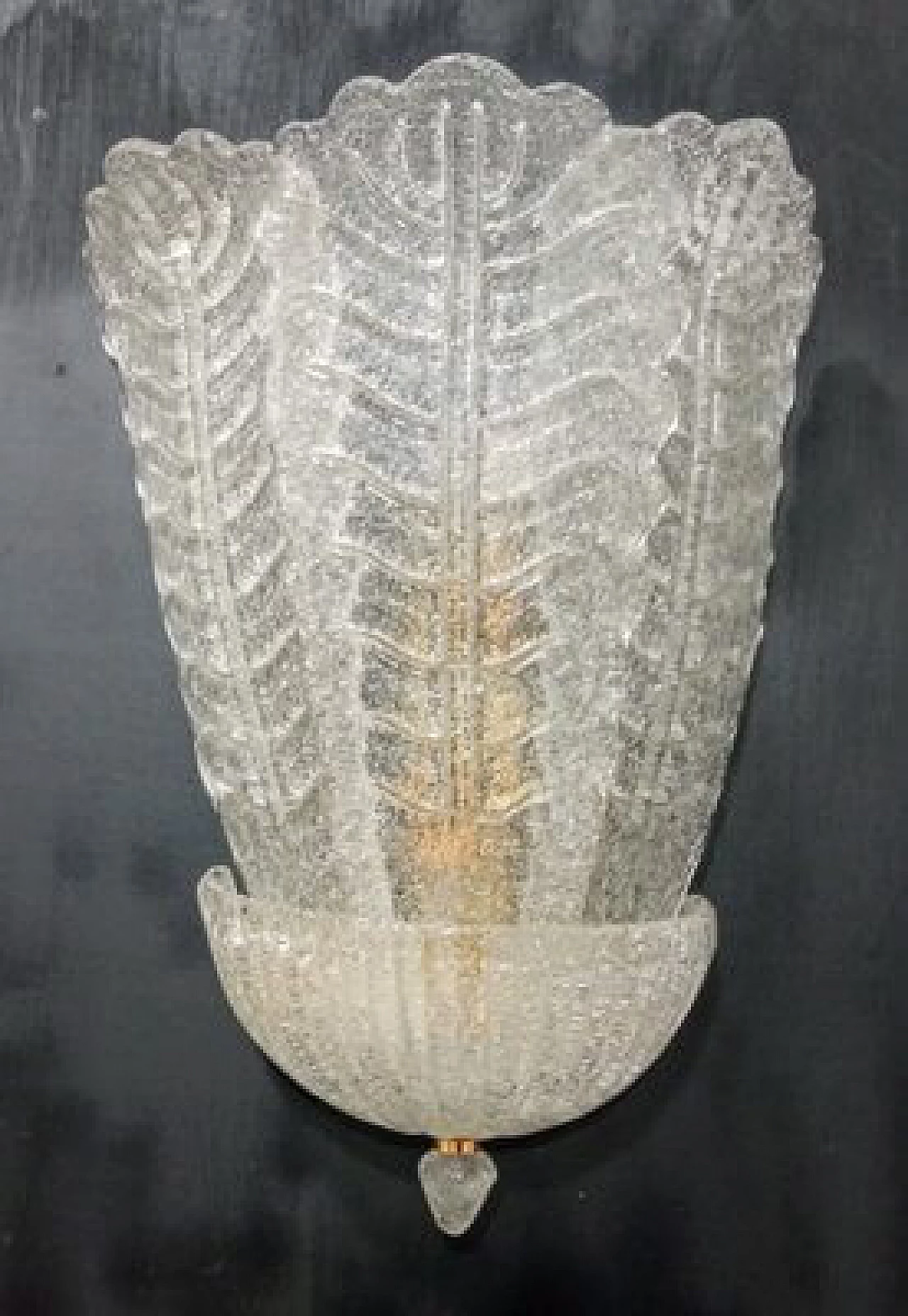 Coppia di lampade da parete in vetro di Murano, anni '80 1