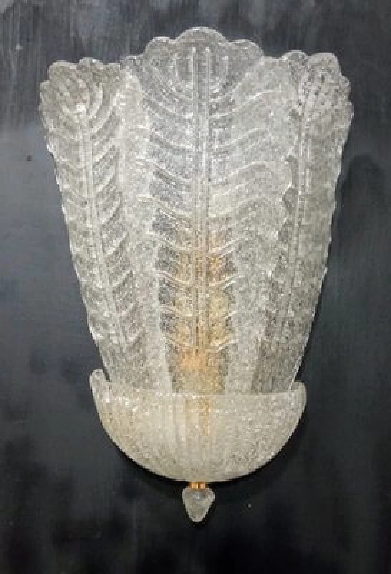 Coppia di lampade da parete in vetro di Murano, anni '80 2