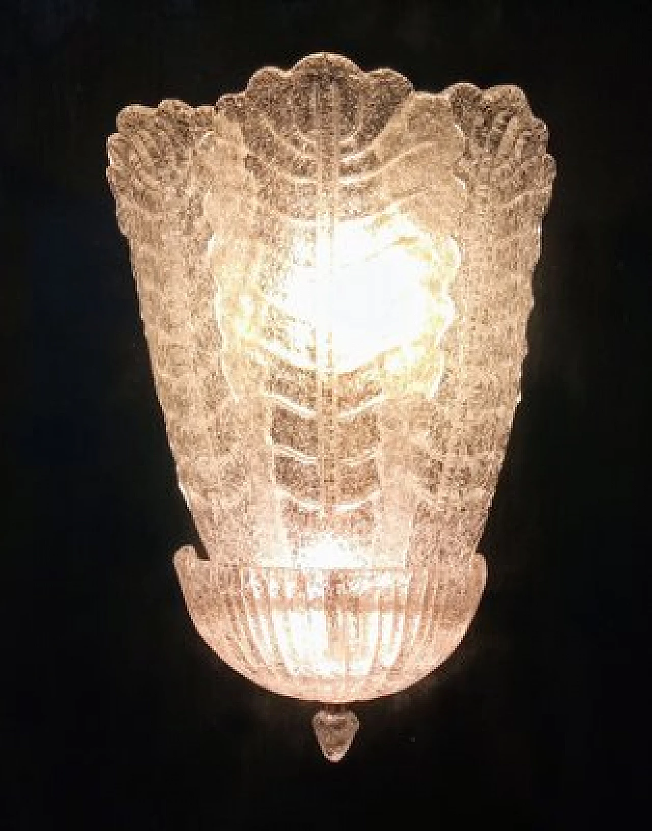 Coppia di lampade da parete in vetro di Murano, anni '80 3