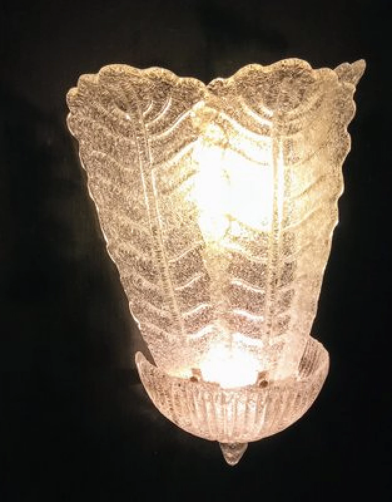 Coppia di lampade da parete in vetro di Murano, anni '80 4