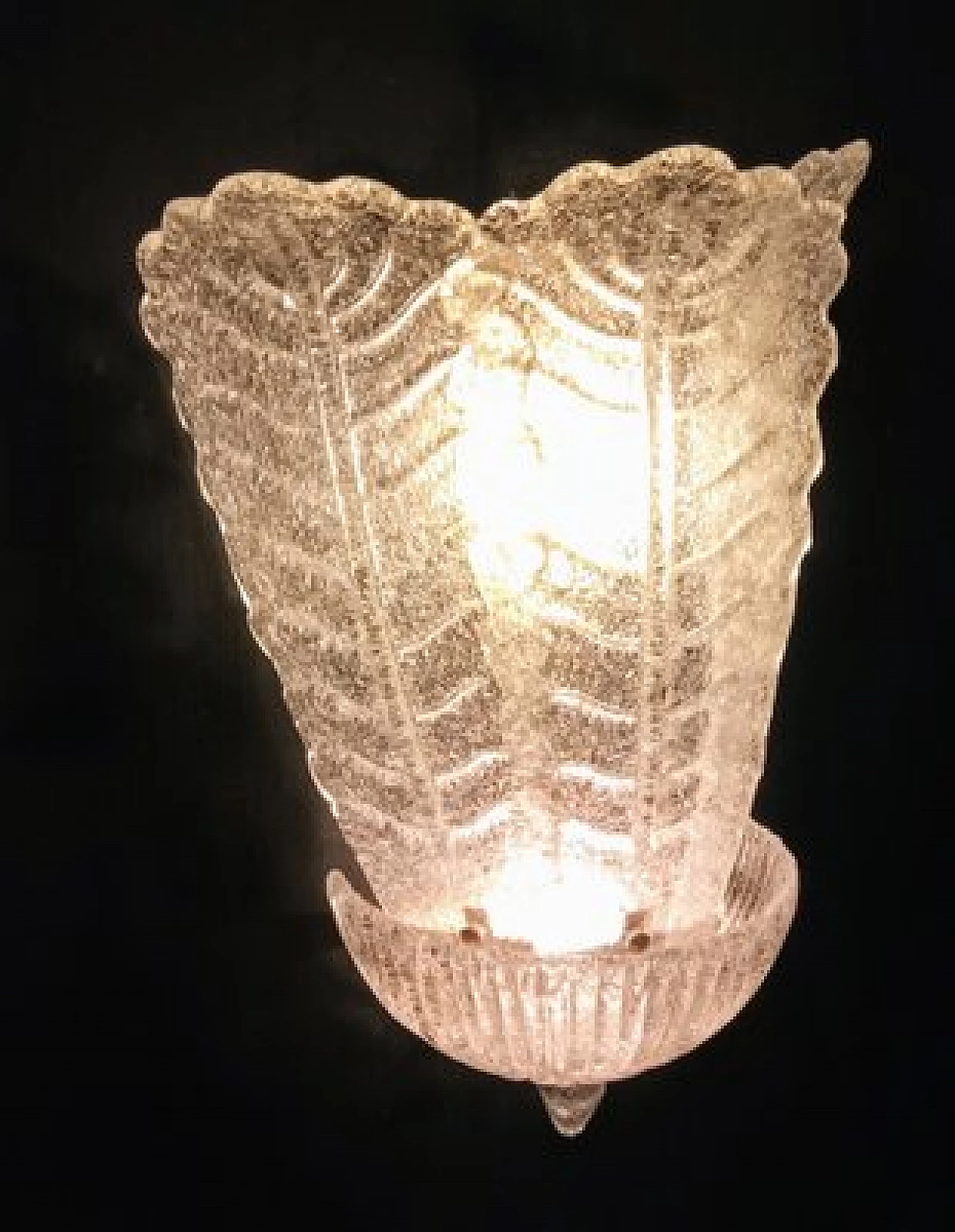 Coppia di lampade da parete in vetro di Murano, anni '80 6