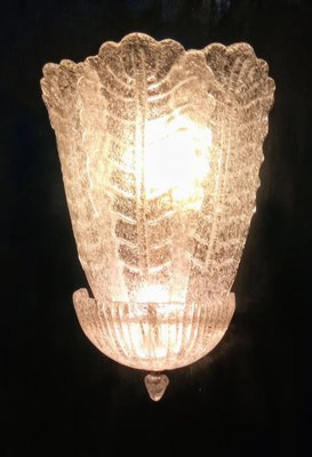 Coppia di lampade da parete in vetro di Murano, anni '80 10