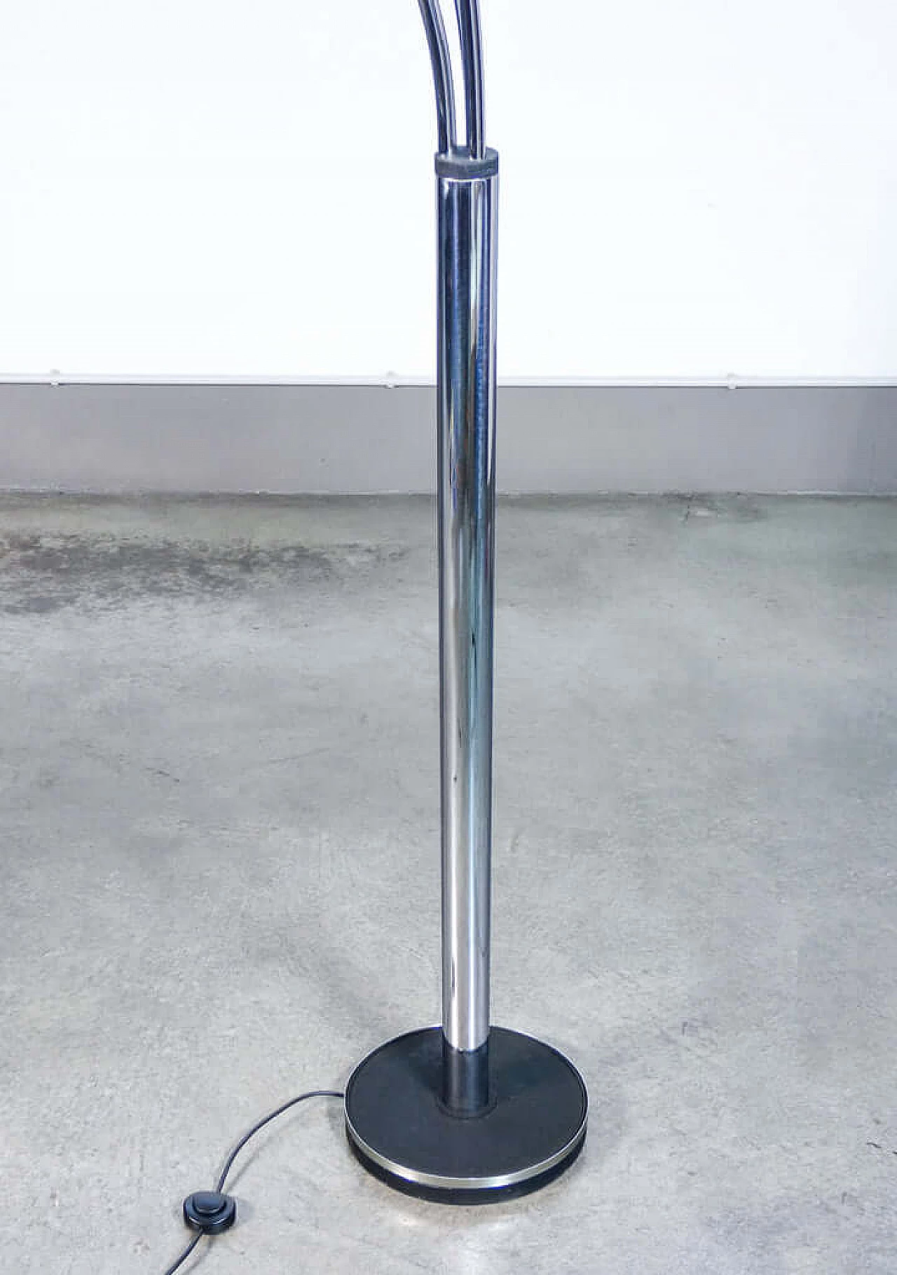 Three-light chromed metal floor lamp by Goffredo Reggiani, 1970s 7