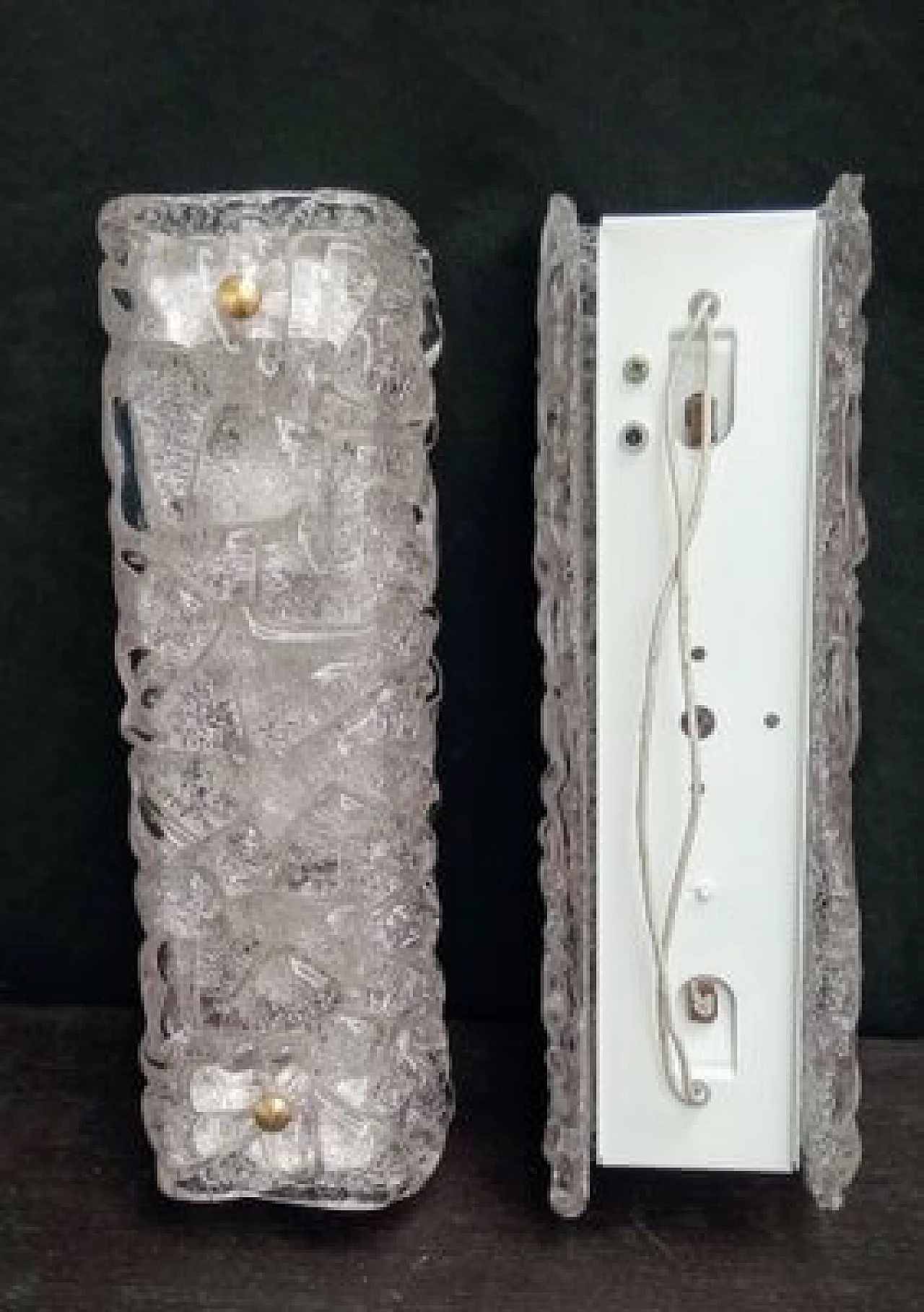 Pair of Murano glass wall lights by Toni Zuccheri for VeArt, 1970s 3