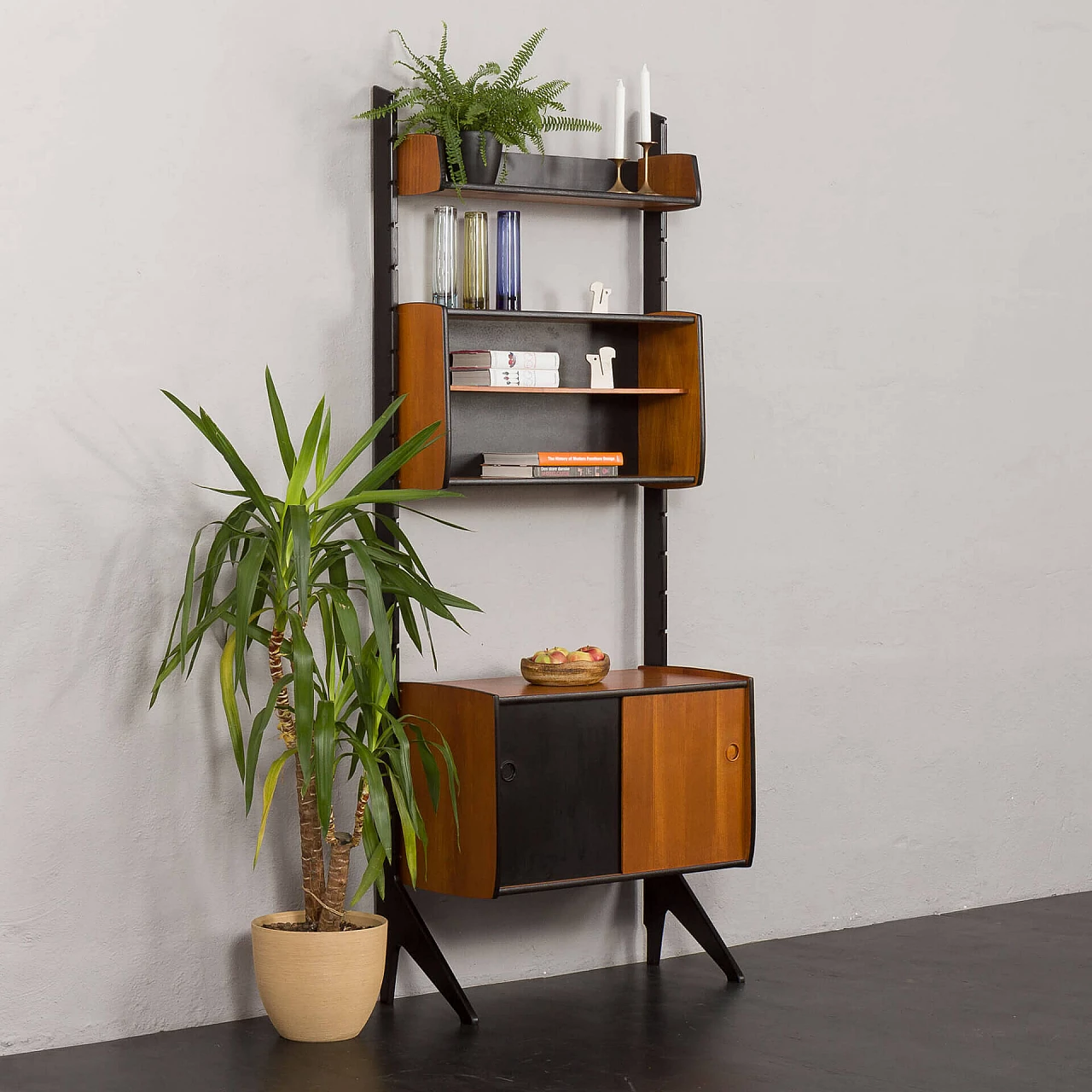 Teak and black varnish Ergo bookcase, 1960s 4