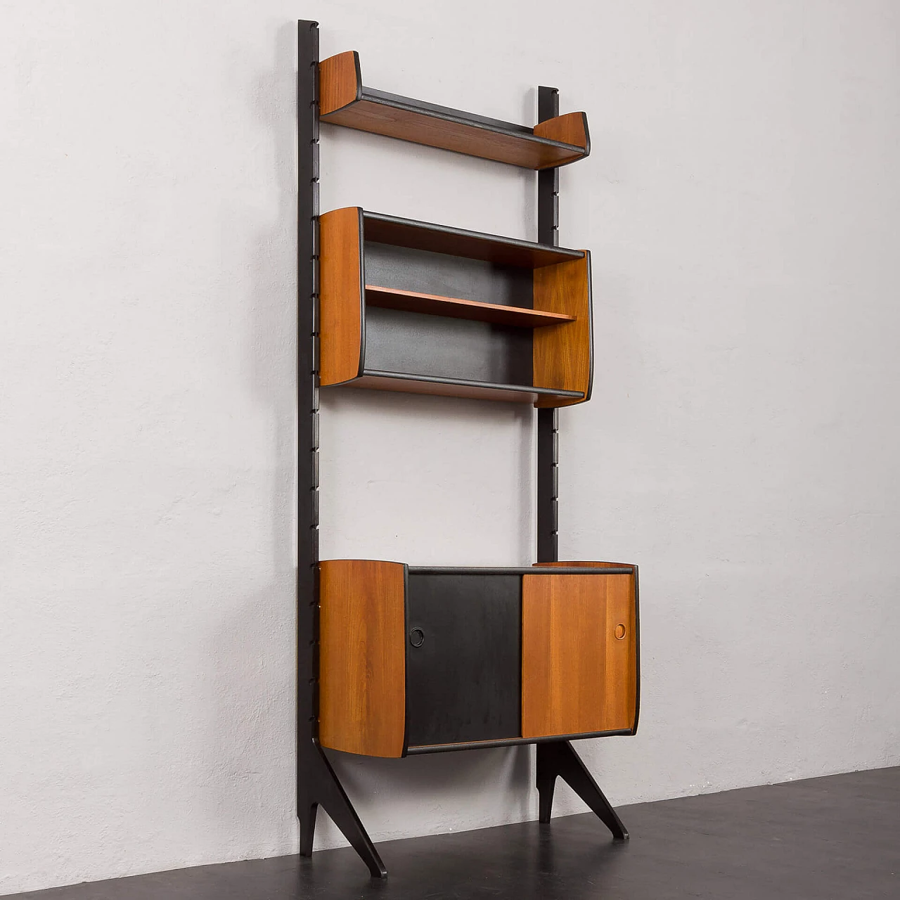 Teak and black varnish Ergo bookcase, 1960s 11