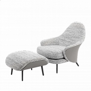 Angie armchair with pouf by Minotti