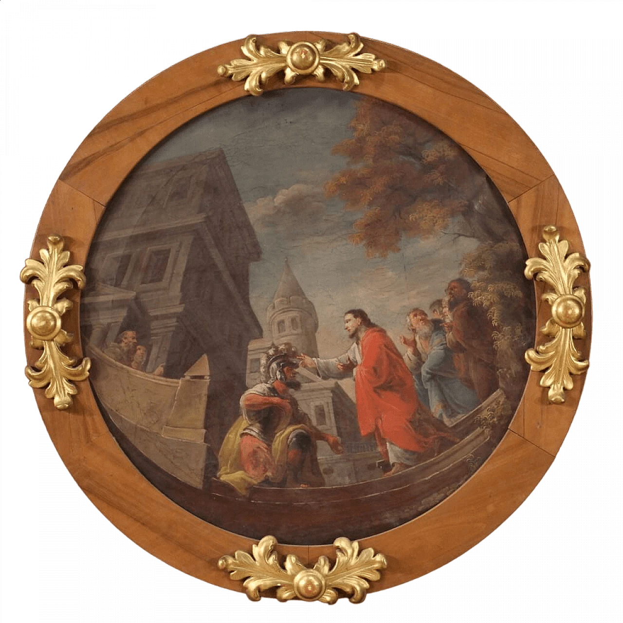 The healing of the centurion's servant, oil on round canvas, first half of the 19th century 13