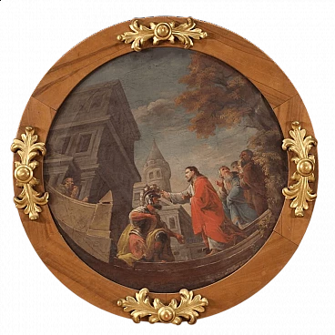 The healing of the centurion's servant, oil on round canvas, first half of the 19th century