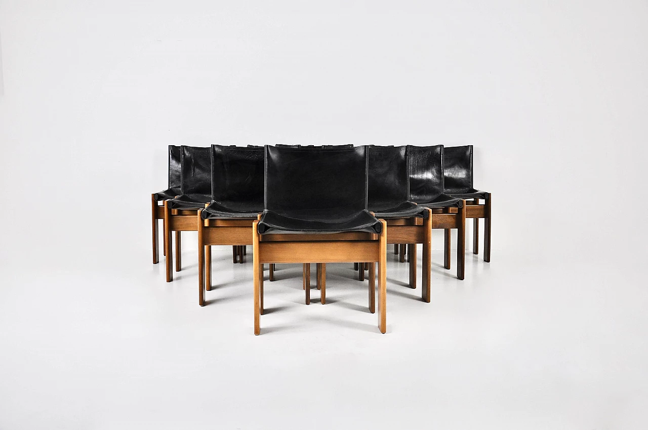 10 Monk chairs by Afra and Tobia Scarpa for Molteni, 1970s 1