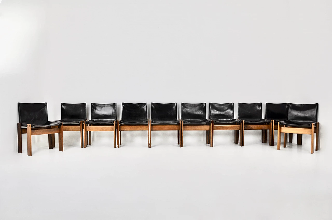 10 Monk chairs by Afra and Tobia Scarpa for Molteni, 1970s 2