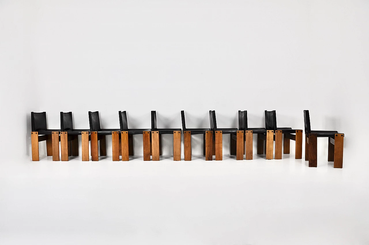 10 Monk chairs by Afra and Tobia Scarpa for Molteni, 1970s 3