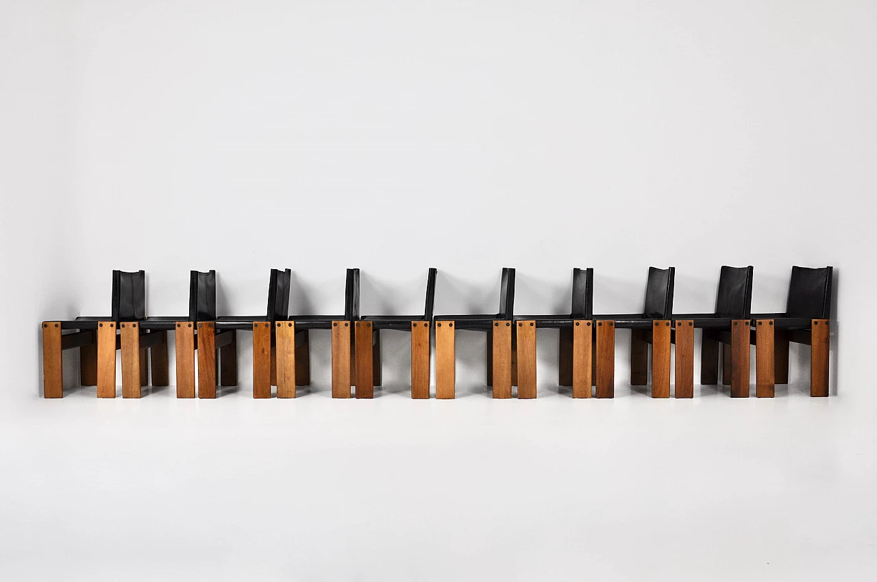 10 Monk chairs by Afra and Tobia Scarpa for Molteni, 1970s 5