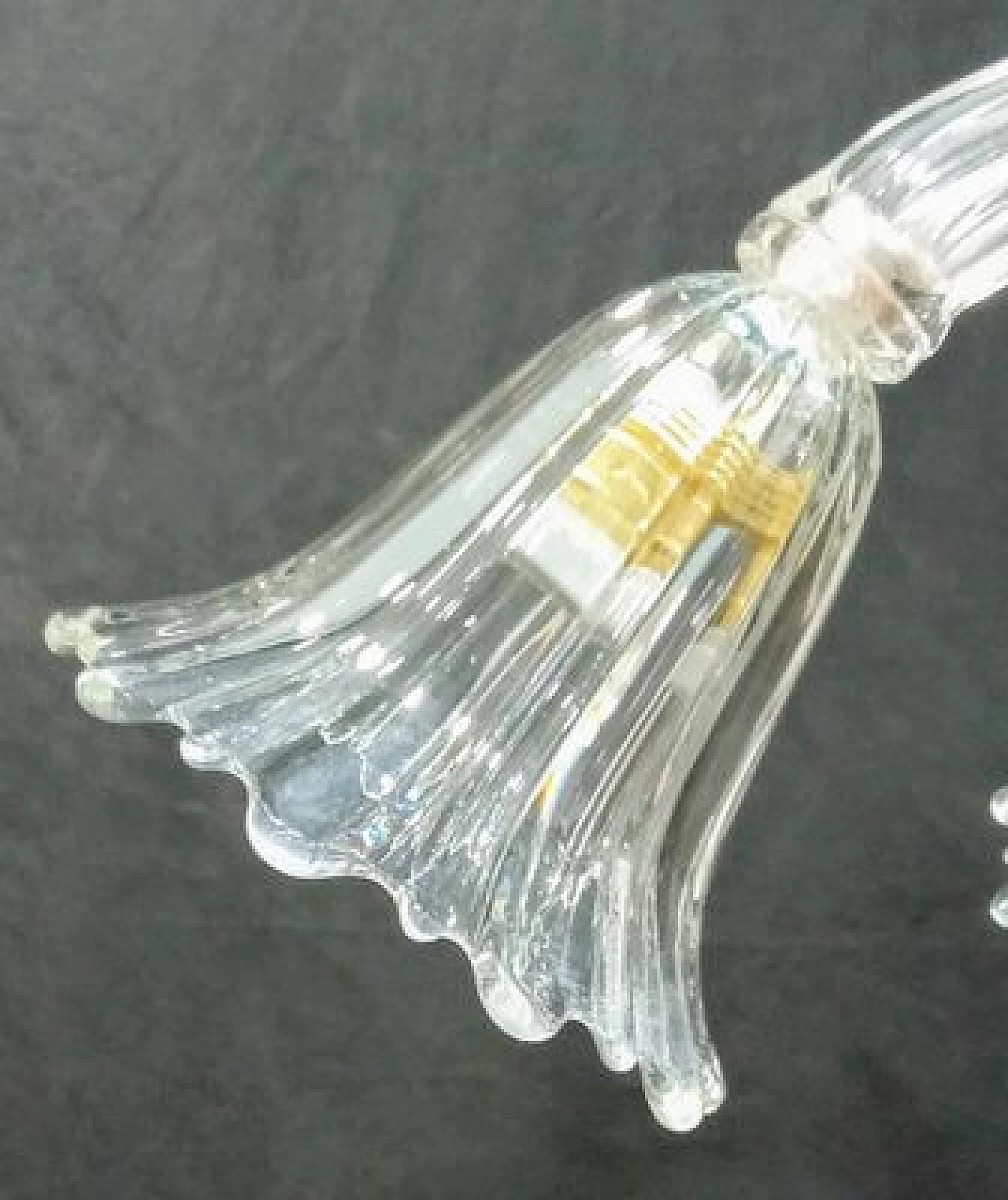 Clear Murano glass pendant lamp, 1940s 5