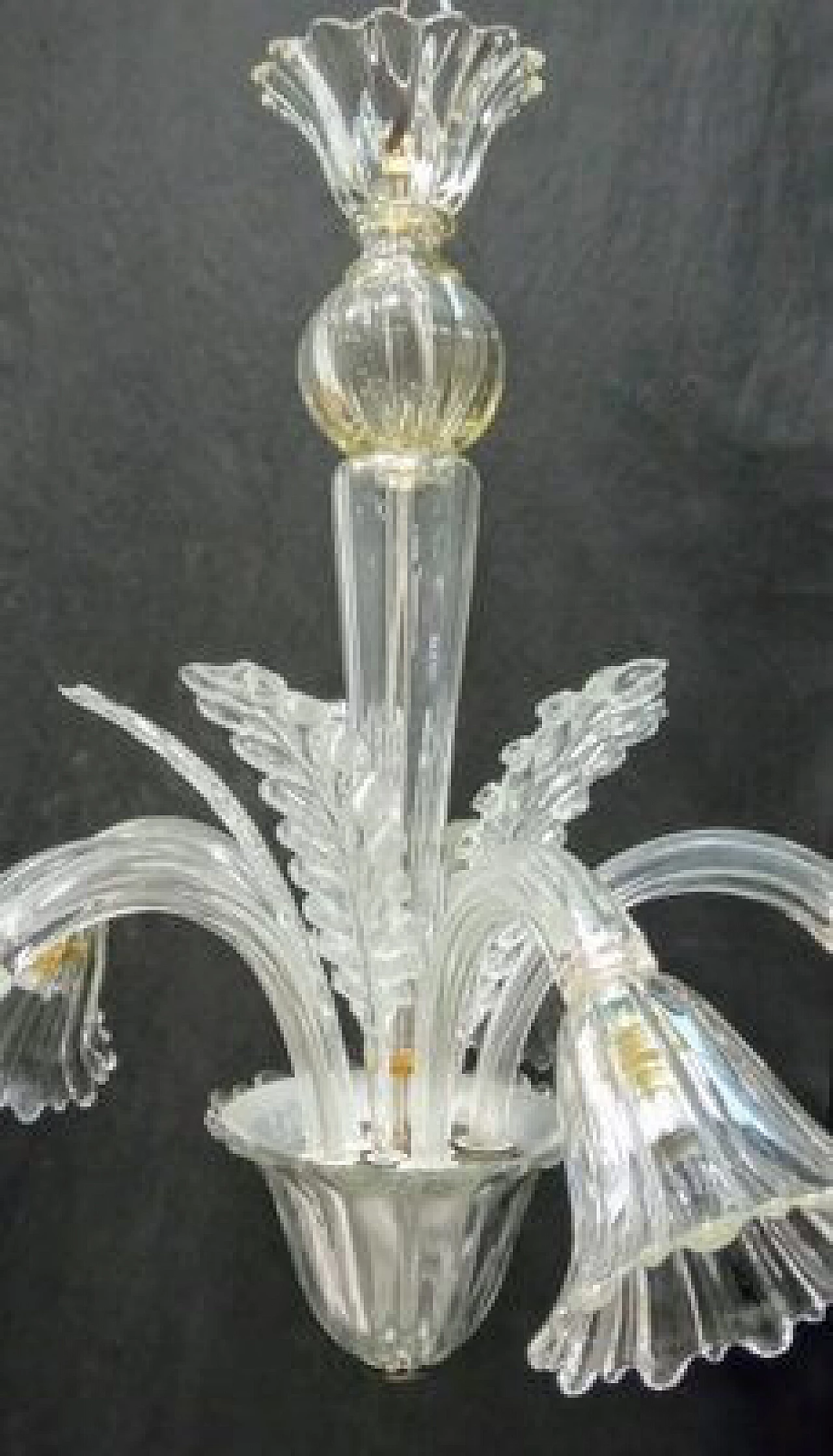 Clear Murano glass pendant lamp, 1940s 8