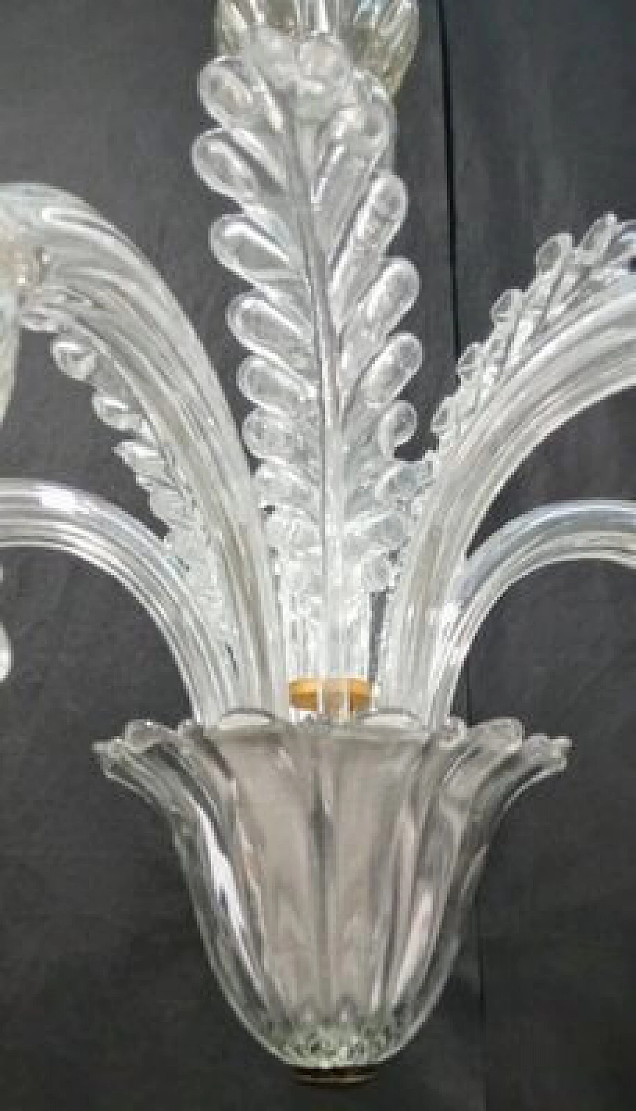 Clear Murano glass pendant lamp, 1940s 9