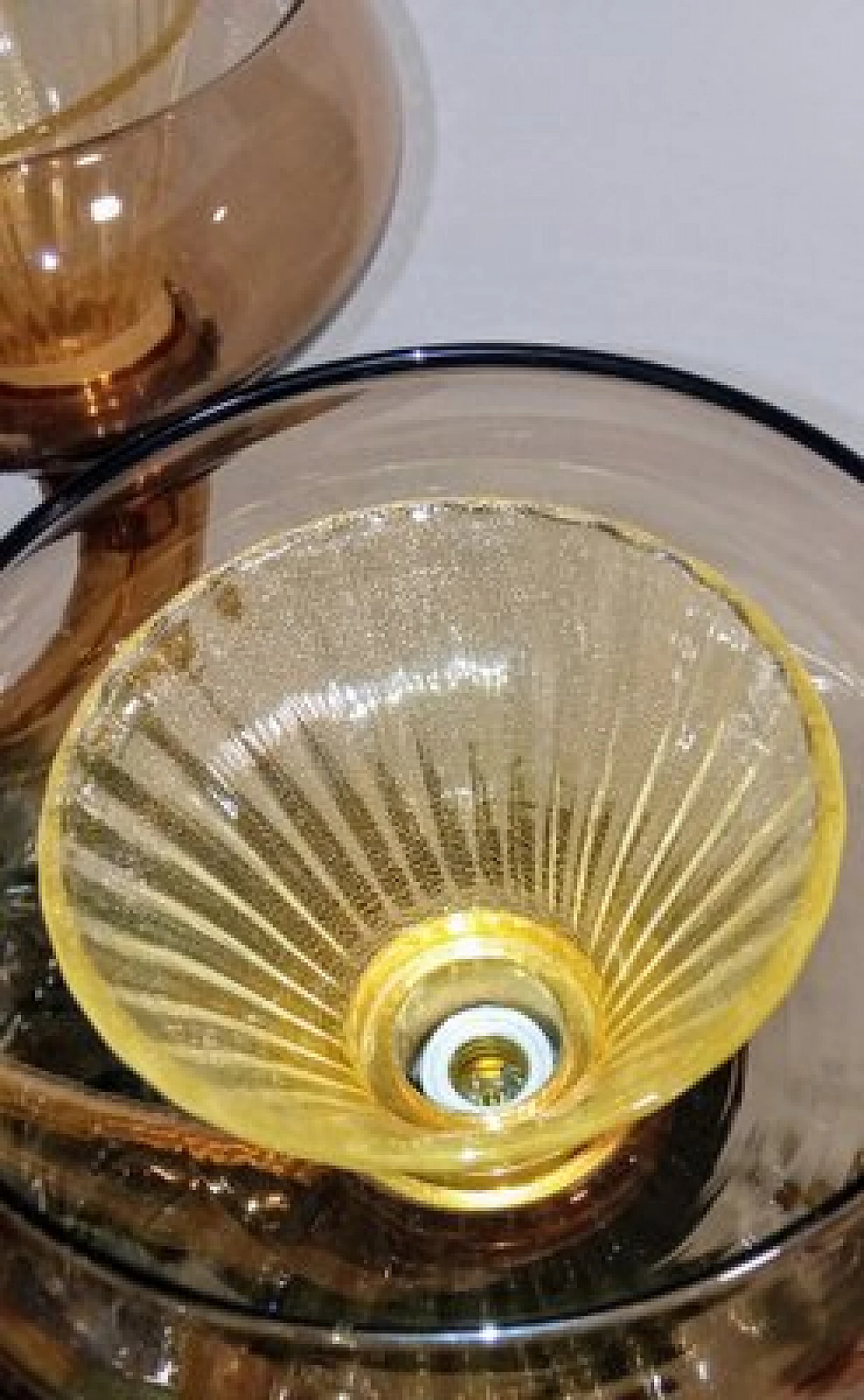 Six-light Murano glass chandelier attributed to Archimede Seguso, 1980s 4