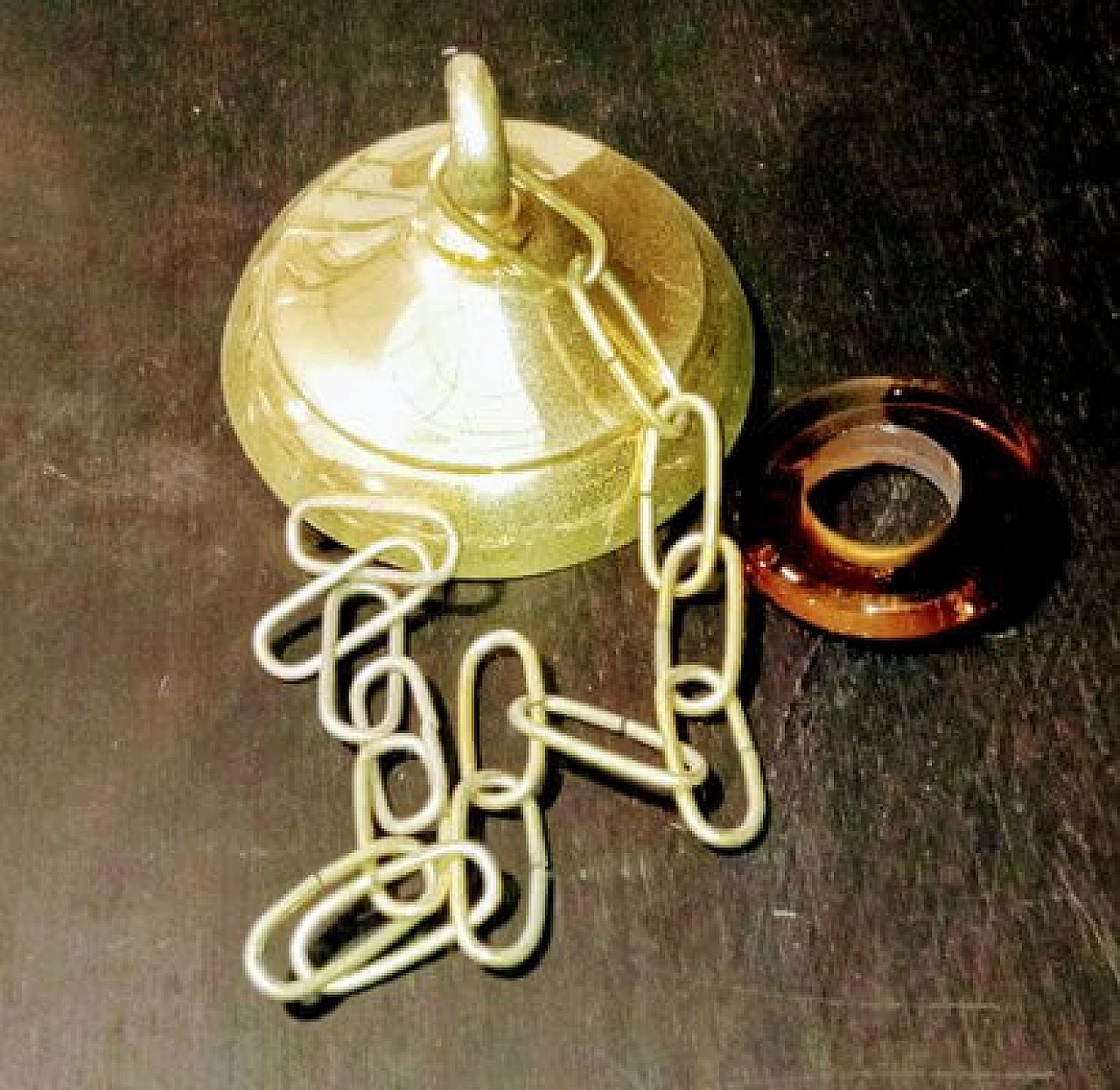 Six-light Murano glass chandelier attributed to Archimede Seguso, 1980s 10