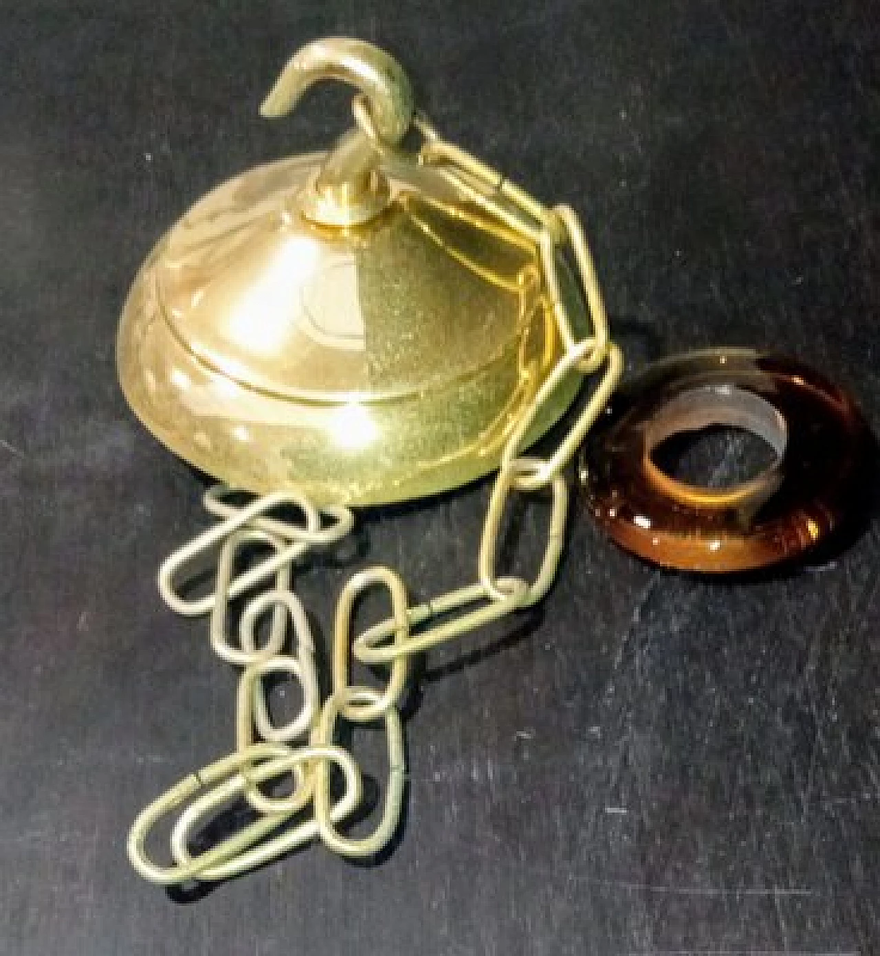 Six-light Murano glass chandelier attributed to Archimede Seguso, 1980s 11