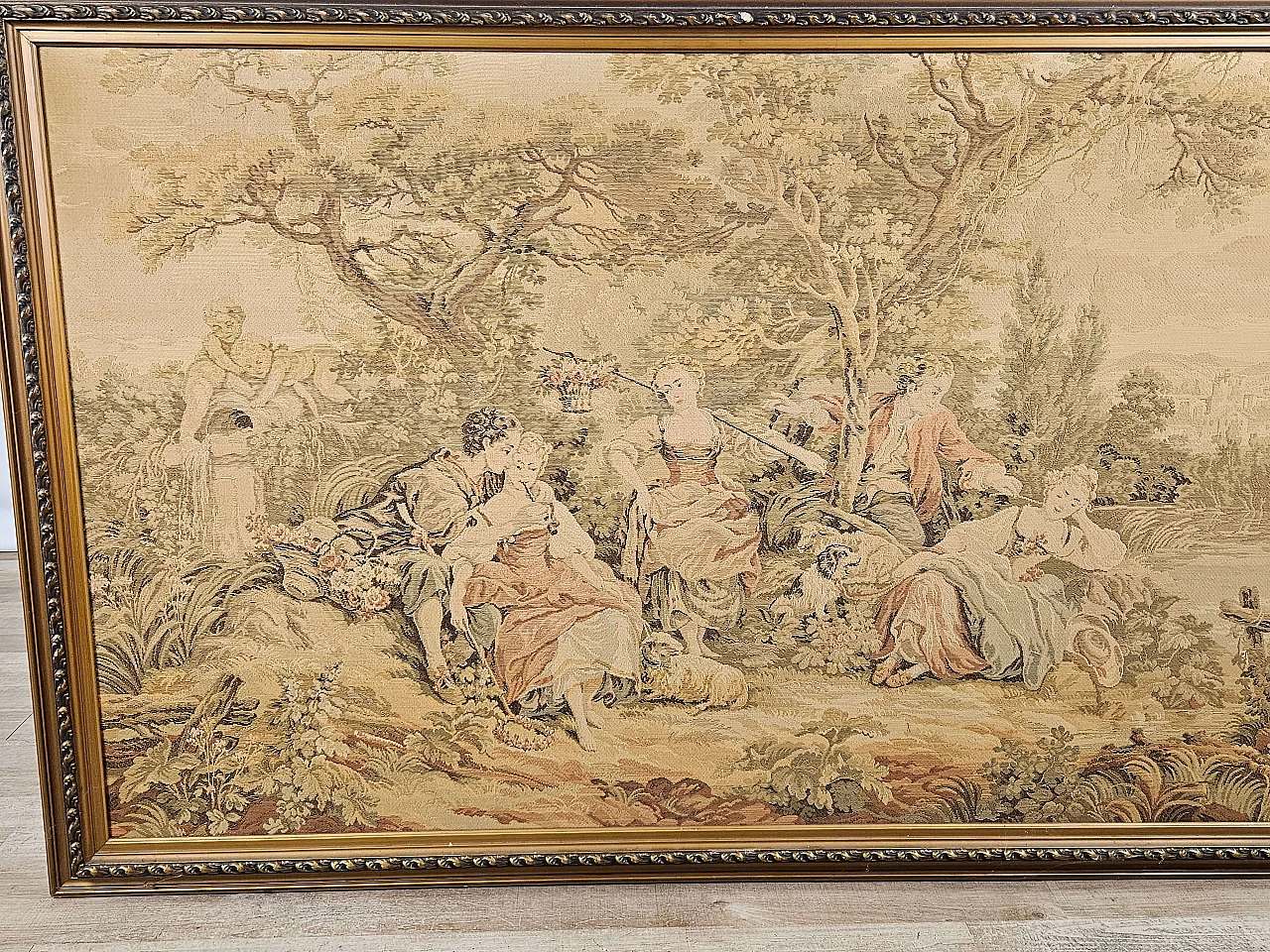 Embroidered tapestry with frame, early 20th century 2