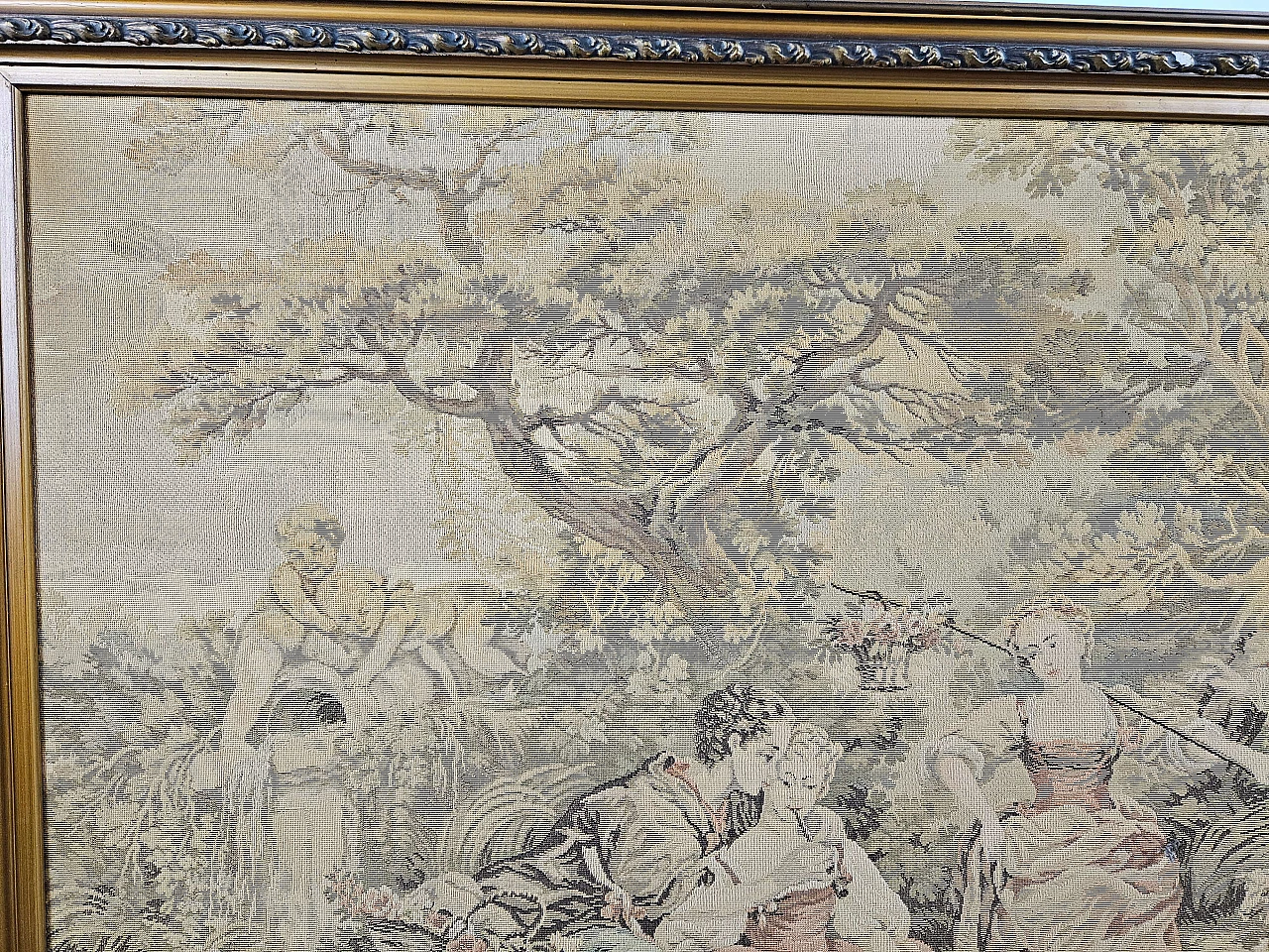 Embroidered tapestry with frame, early 20th century 6