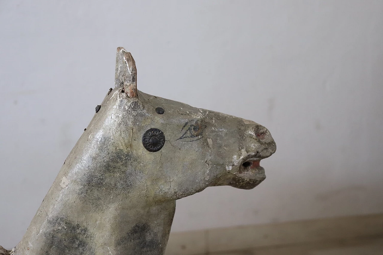 Painted wood and papier-mâché rocking horse, late 19th century 4