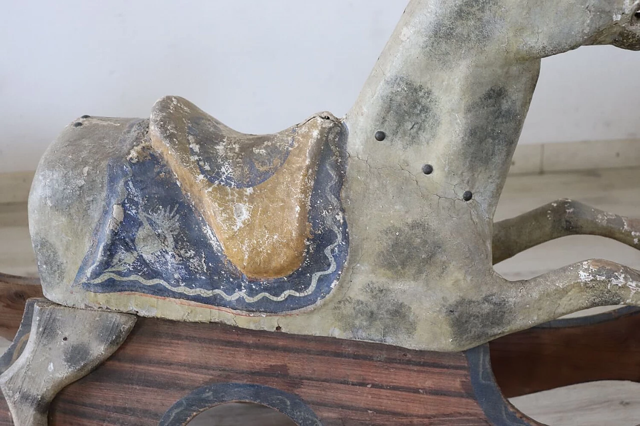 Painted wood and papier-mâché rocking horse, late 19th century 5