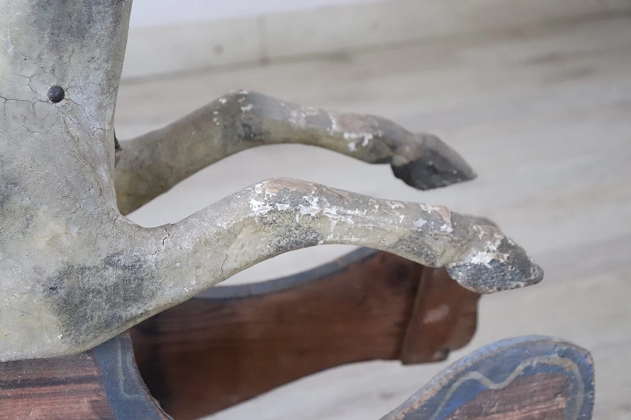 Painted wood and papier-mâché rocking horse, late 19th century 6