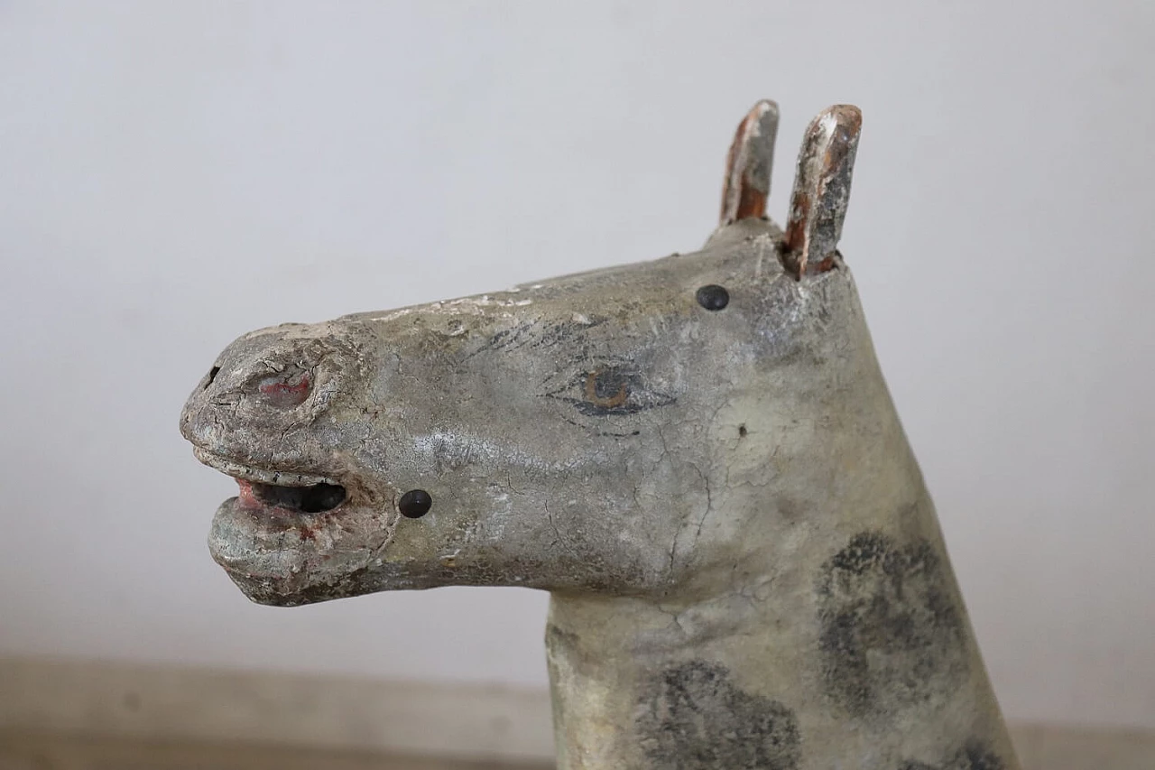 Painted wood and papier-mâché rocking horse, late 19th century 10