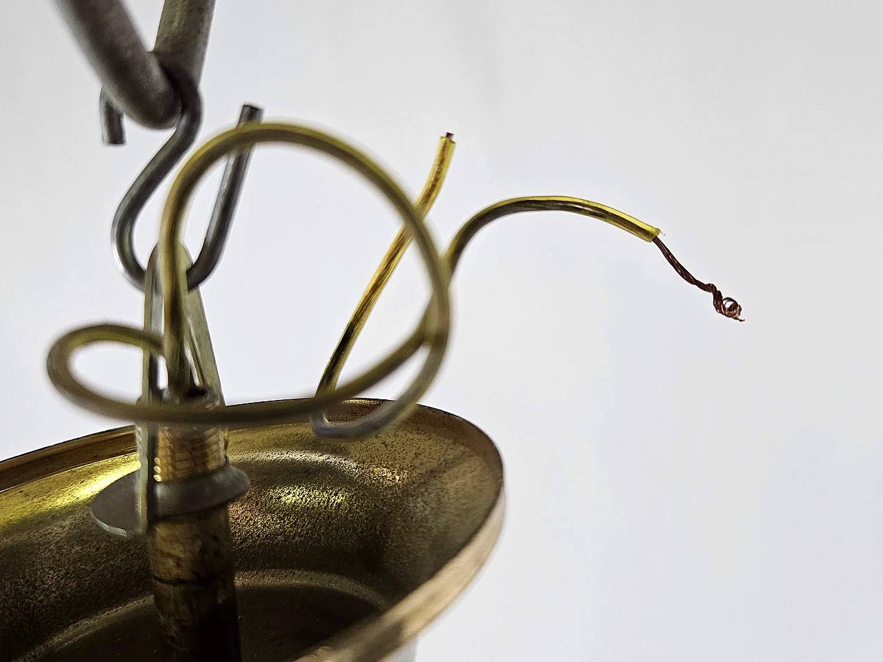 Smoked glass and brass chandelier, 1970s 15