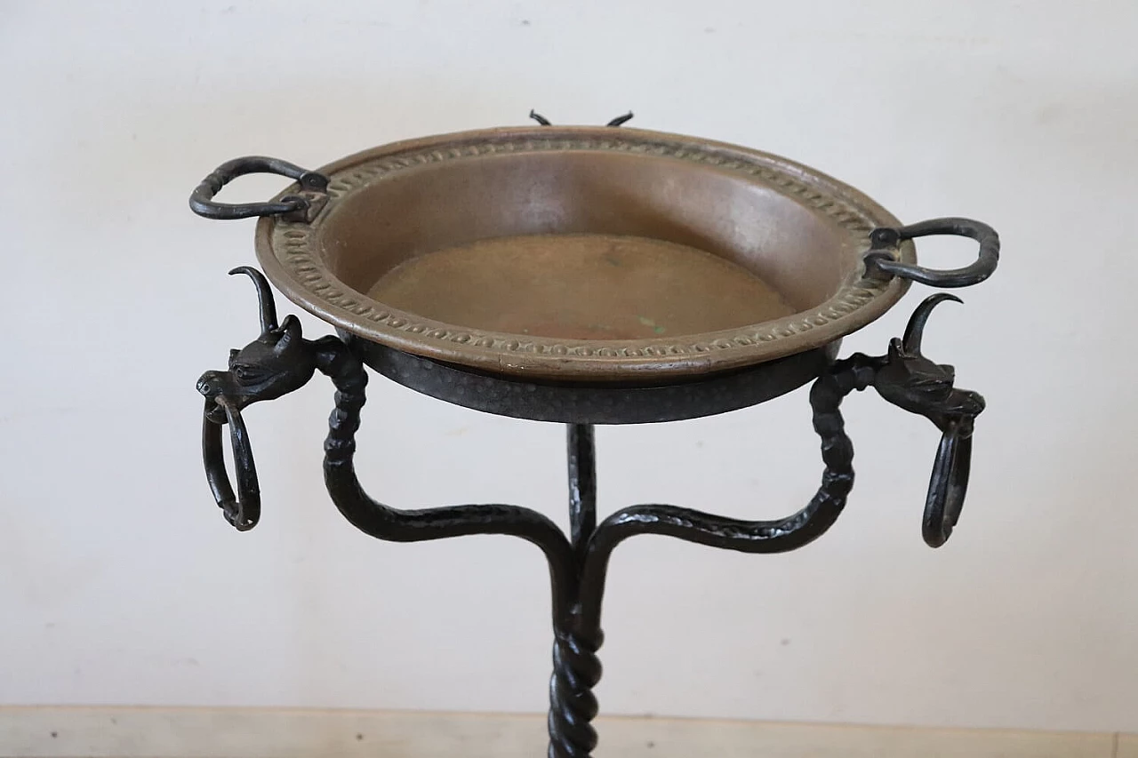 Copper and wrought iron brazier, 16th century 2