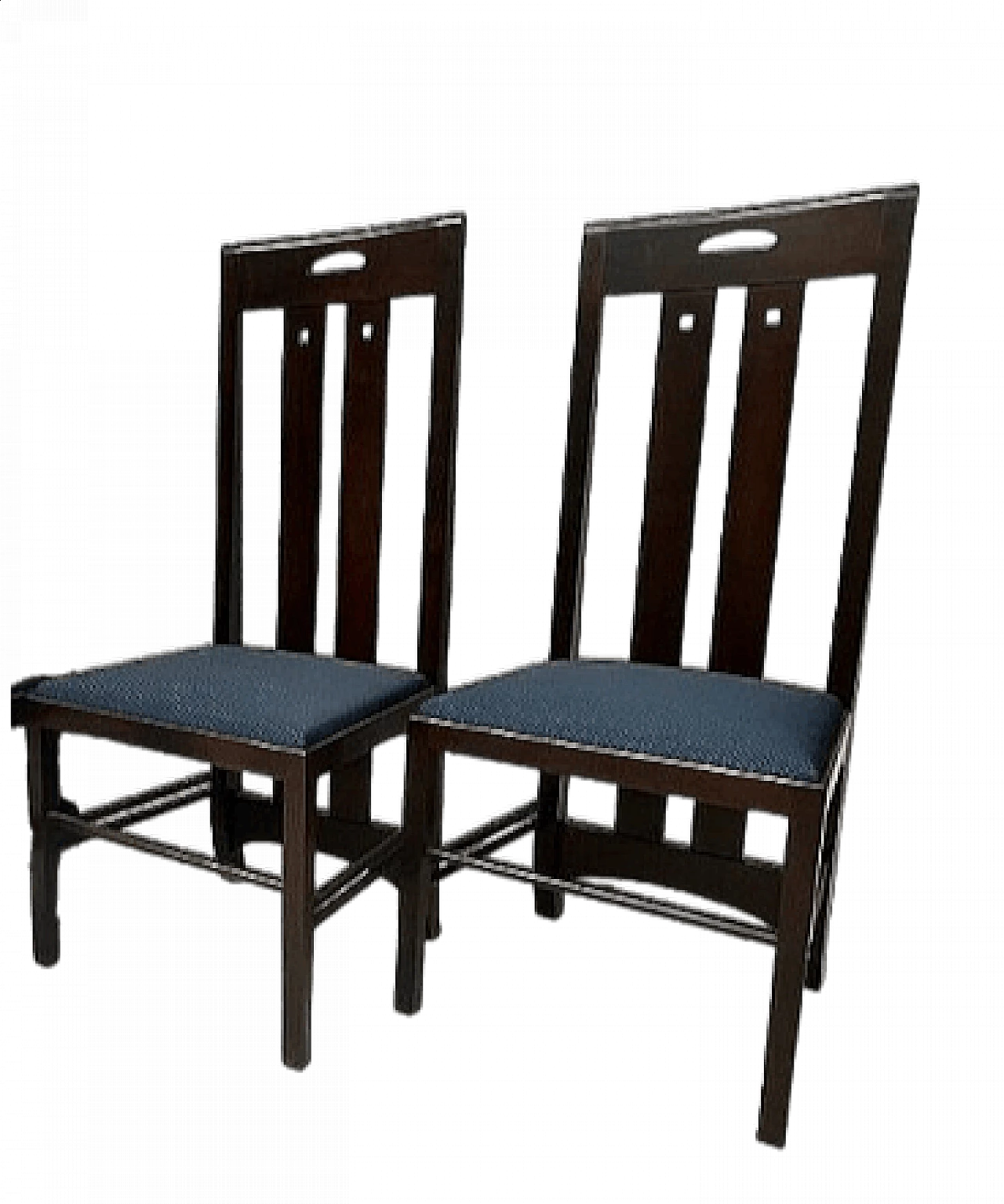 Pair of black Ingram chairs by Charles Rennie Mackintosh for Cassina, 1980s 12
