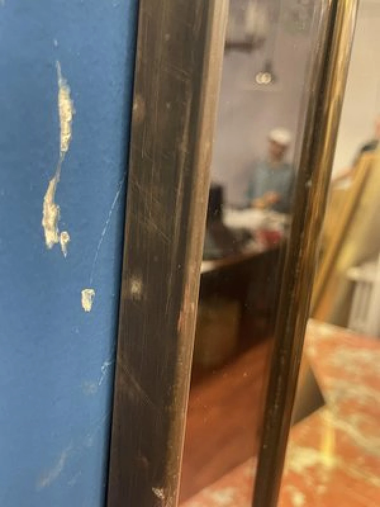 Specchio con consolle in marmo rosso, anni '60 12