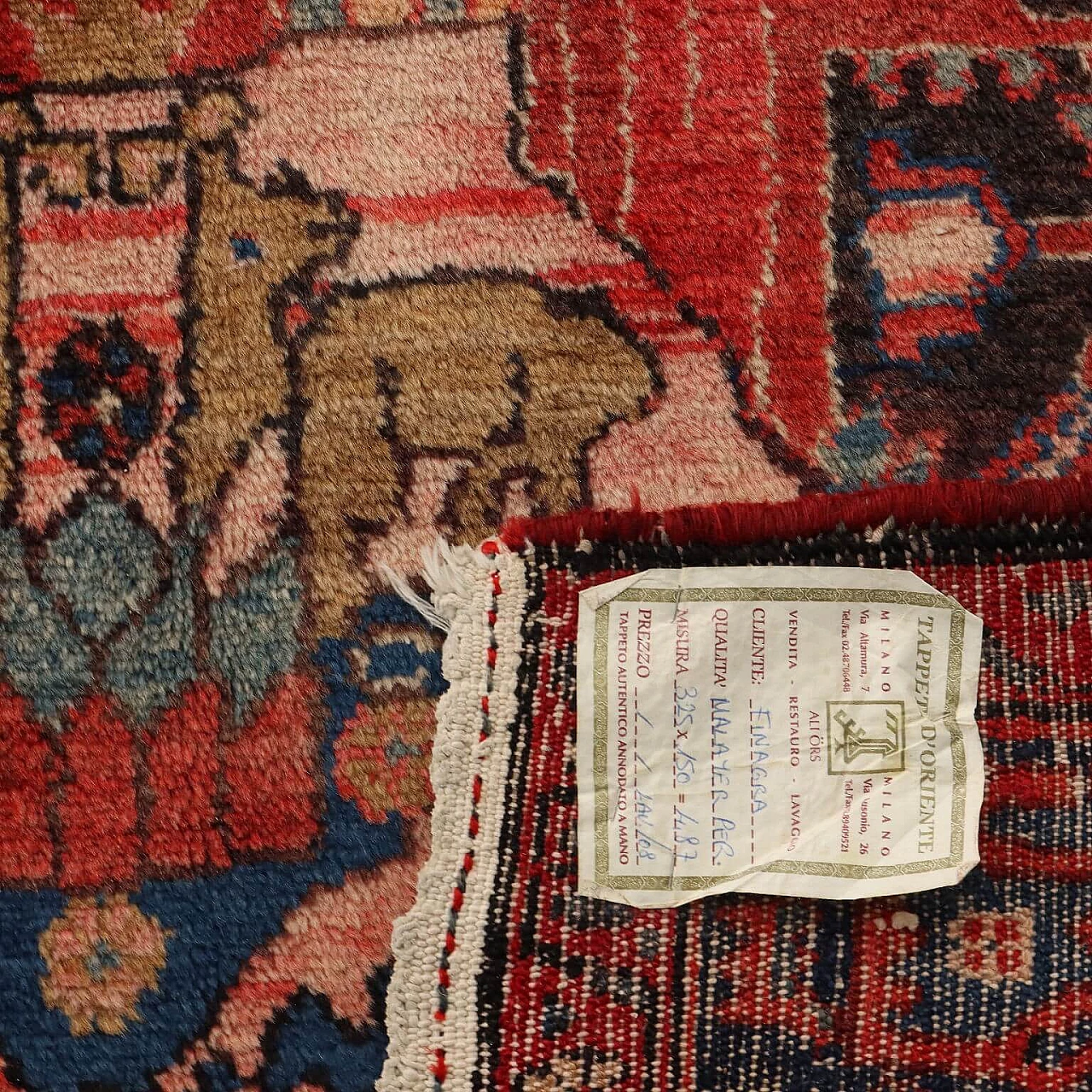 Tappeto iraniano Malayer in lana e cotone 10