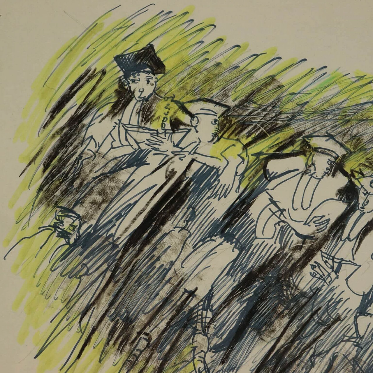 Remo Brindisi, Holocaust, mixed media drawing on paper, 1989 4